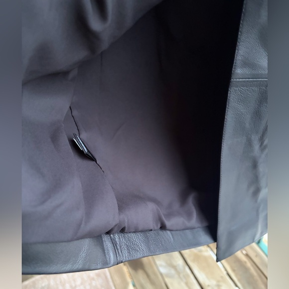 🆕Antonio Melani Genuine Leather Midi Pencil Skirt Black Size 10,12 LuxuryClassic - Picture 14 of 17